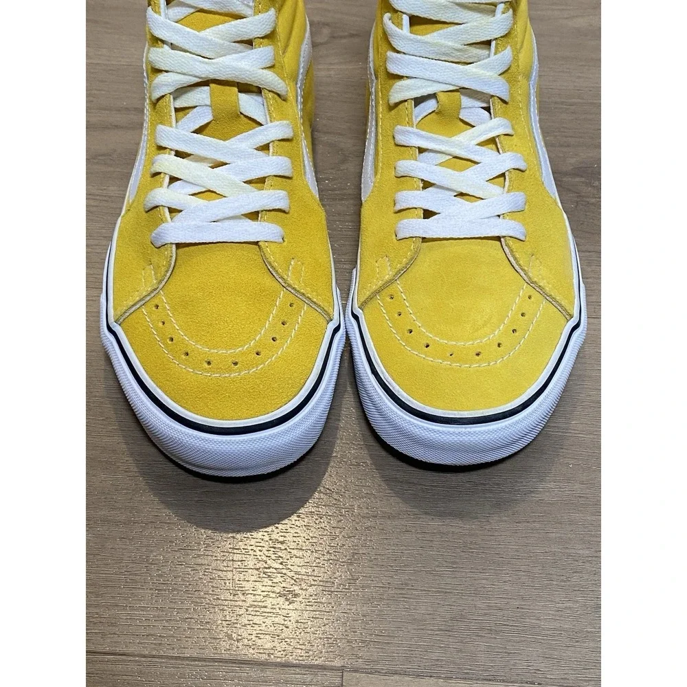Vans Sk8-Hi Cyber Yellow Suede Canvas Skateboarding Shoes Unisex 8.5 M / 10 W